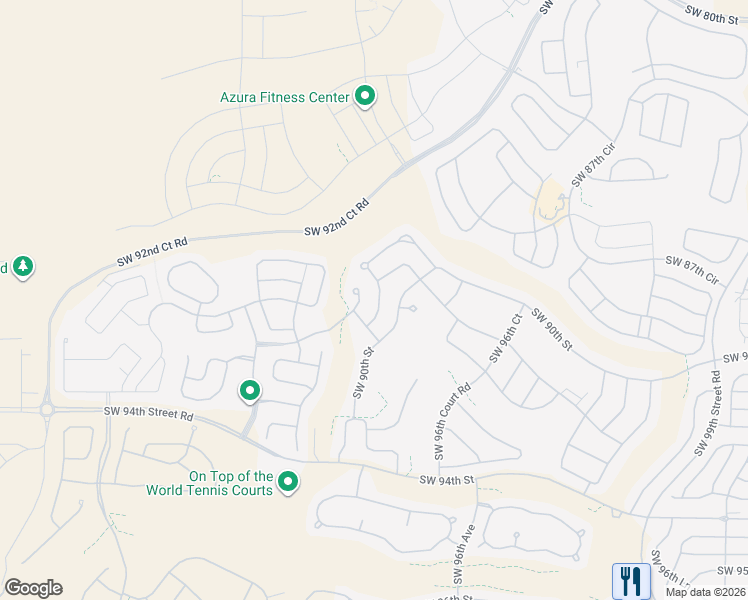 map of restaurants, bars, coffee shops, grocery stores, and more near 9801 Southwest 89th Loop in Ocala