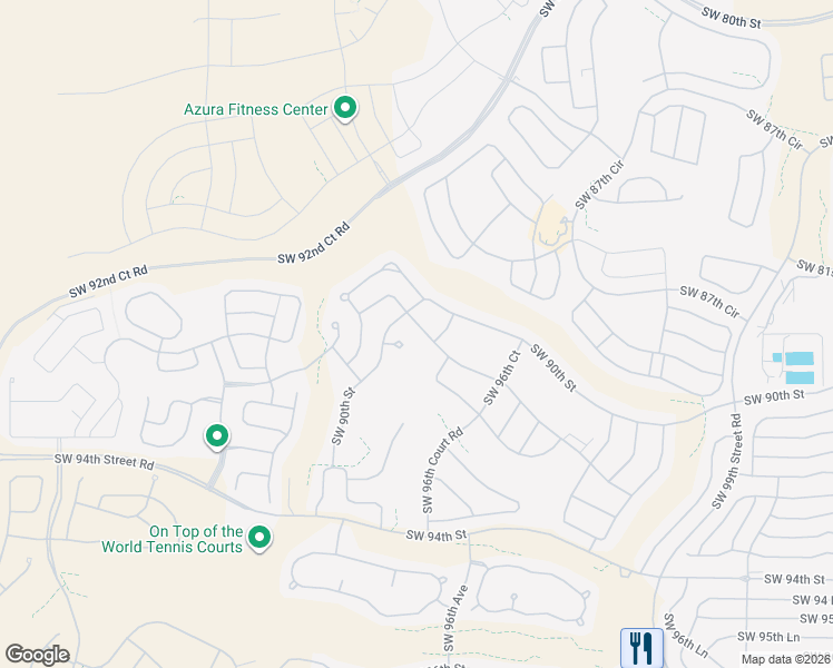 map of restaurants, bars, coffee shops, grocery stores, and more near 9018 Southwest 98th Terrace in Ocala