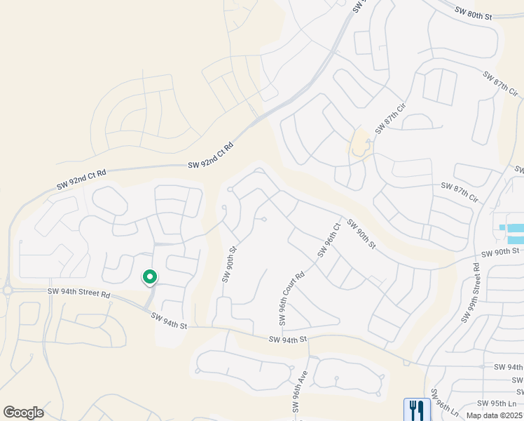 map of restaurants, bars, coffee shops, grocery stores, and more near 9730 Southwest 90th Street in Ocala