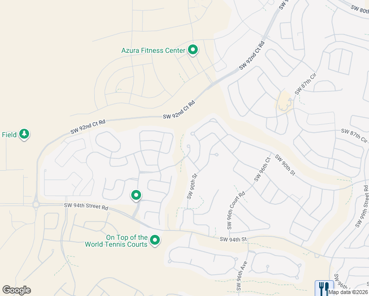 map of restaurants, bars, coffee shops, grocery stores, and more near 9879 Southwest 89th Lane Road in Ocala