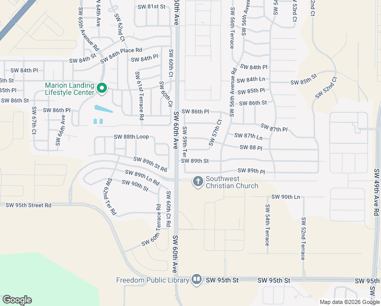 map of restaurants, bars, coffee shops, grocery stores, and more near 8891 Southwest 57th Court in Ocala