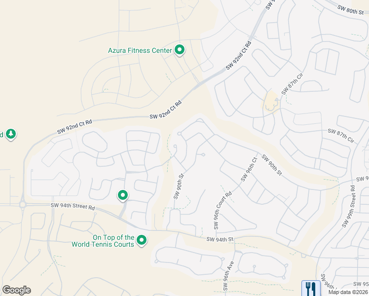 map of restaurants, bars, coffee shops, grocery stores, and more near 9801 Southwest 89th Loop in Ocala