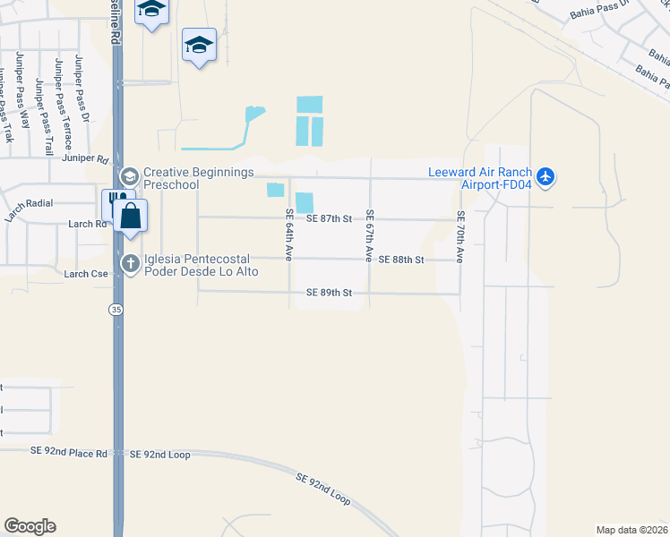 map of restaurants, bars, coffee shops, grocery stores, and more near 6640 Southeast 88th Street in Ocala
