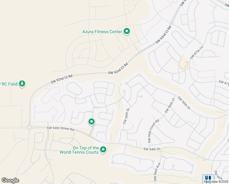 map of restaurants, bars, coffee shops, grocery stores, and more near 9879 Southwest 89th Lane Road in Ocala