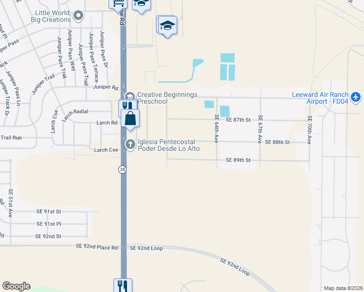 map of restaurants, bars, coffee shops, grocery stores, and more near 6240 Southeast 88th Street in Ocala