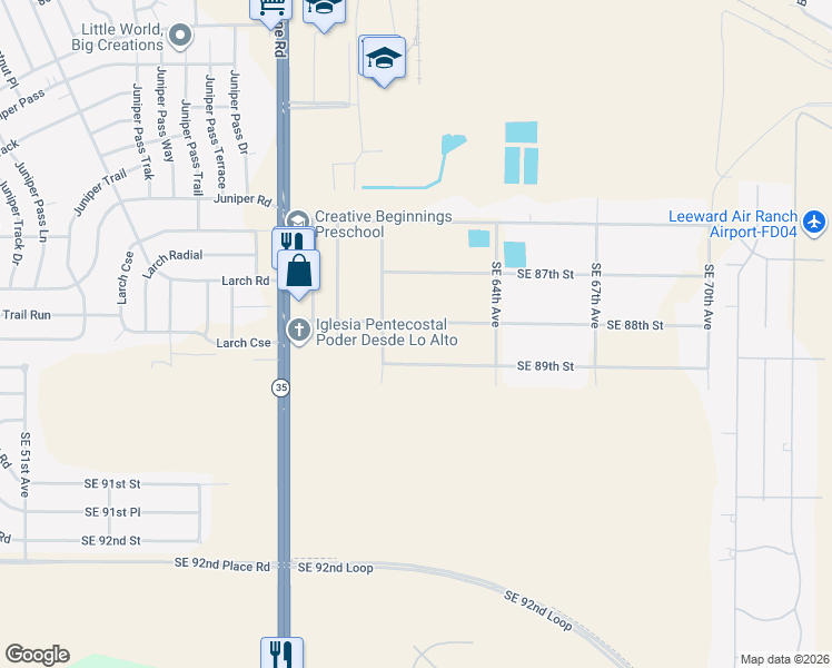 map of restaurants, bars, coffee shops, grocery stores, and more near 6240 Southeast 88th Street in Ocala