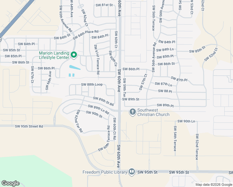 map of restaurants, bars, coffee shops, grocery stores, and more near 6035 Southwest 88th Loop in Ocala