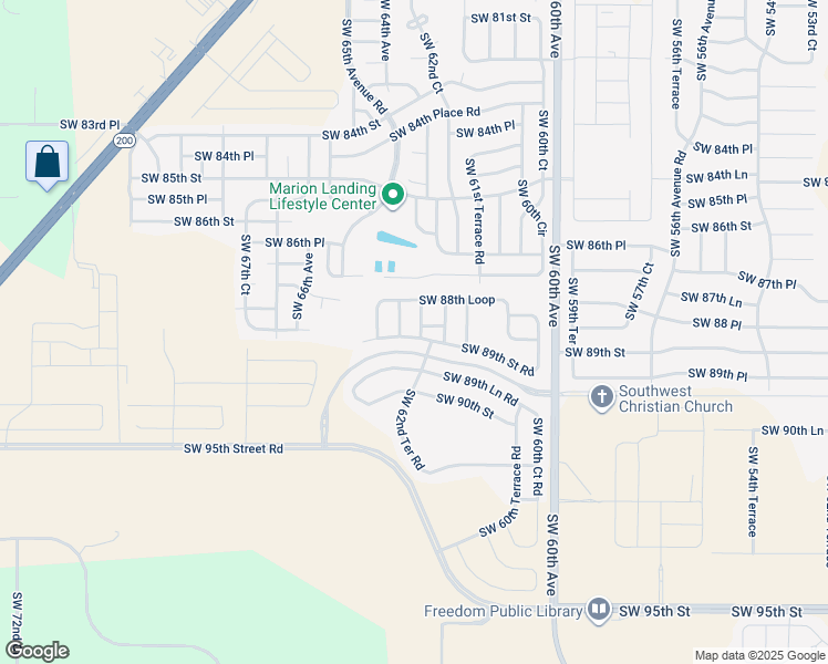 map of restaurants, bars, coffee shops, grocery stores, and more near 6473 Southwest 89th Street Road in Ocala