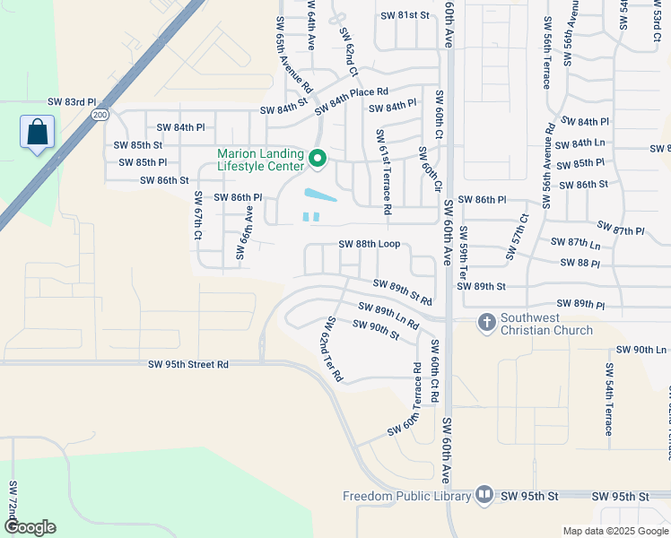 map of restaurants, bars, coffee shops, grocery stores, and more near 6473 Southwest 89th Street Road in Ocala