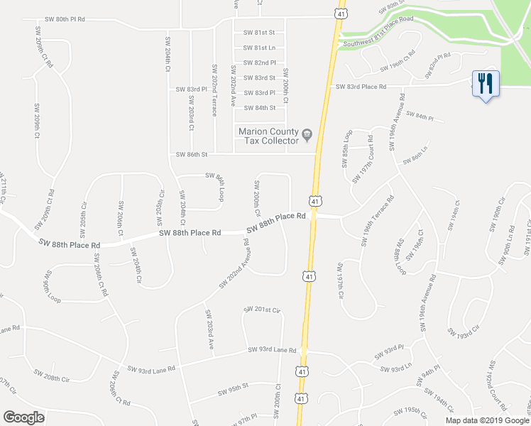 map of restaurants, bars, coffee shops, grocery stores, and more near 8873 Southwest 200th Circle in Dunnellon