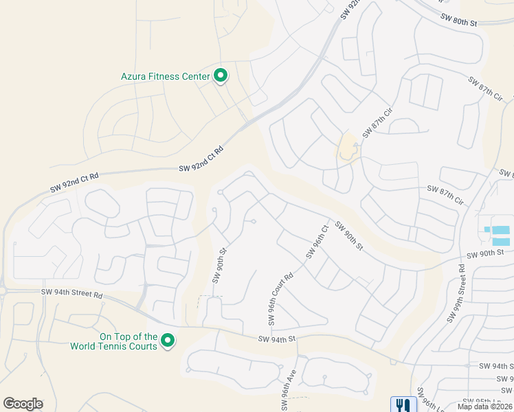 map of restaurants, bars, coffee shops, grocery stores, and more near 9730 Southwest 90th Street in Ocala