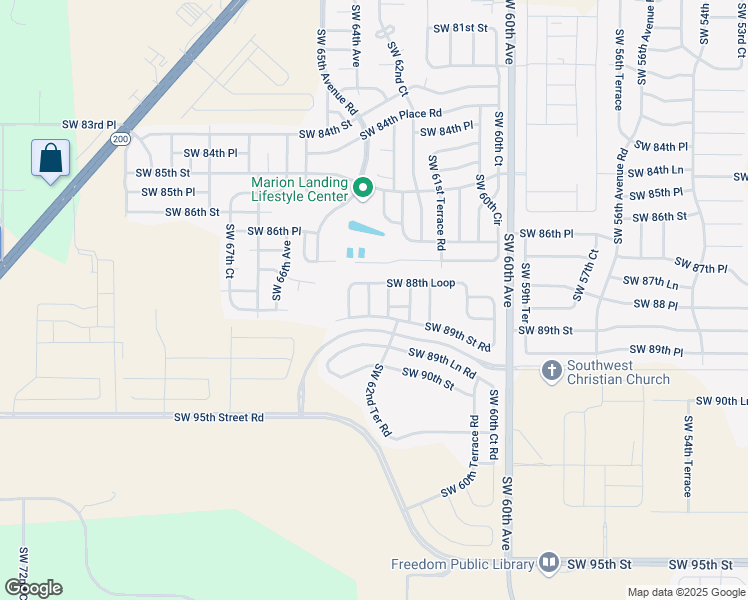 map of restaurants, bars, coffee shops, grocery stores, and more near 6473 Southwest 89th Street Road in Ocala