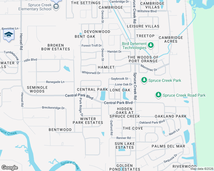map of restaurants, bars, coffee shops, grocery stores, and more near 5929 Peggy Drive in Port Orange