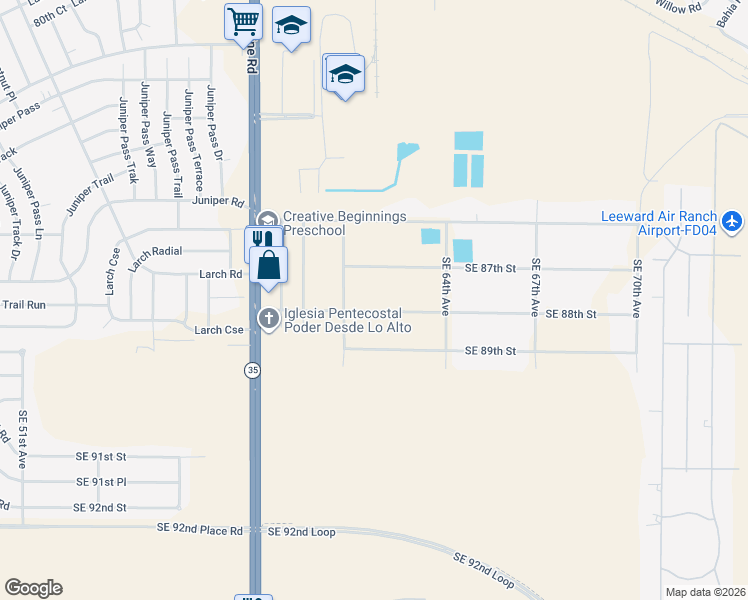 map of restaurants, bars, coffee shops, grocery stores, and more near 6182 Southeast 87th Street in Ocala