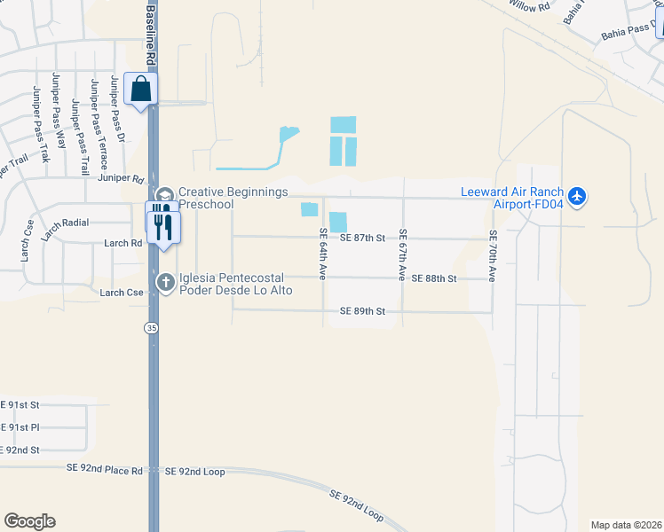 map of restaurants, bars, coffee shops, grocery stores, and more near 8793 Southeast 64th Avenue in Ocala