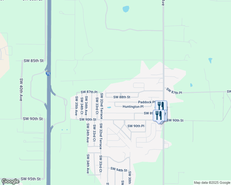 map of restaurants, bars, coffee shops, grocery stores, and more near 3200 Southwest 86th Place in Ocala