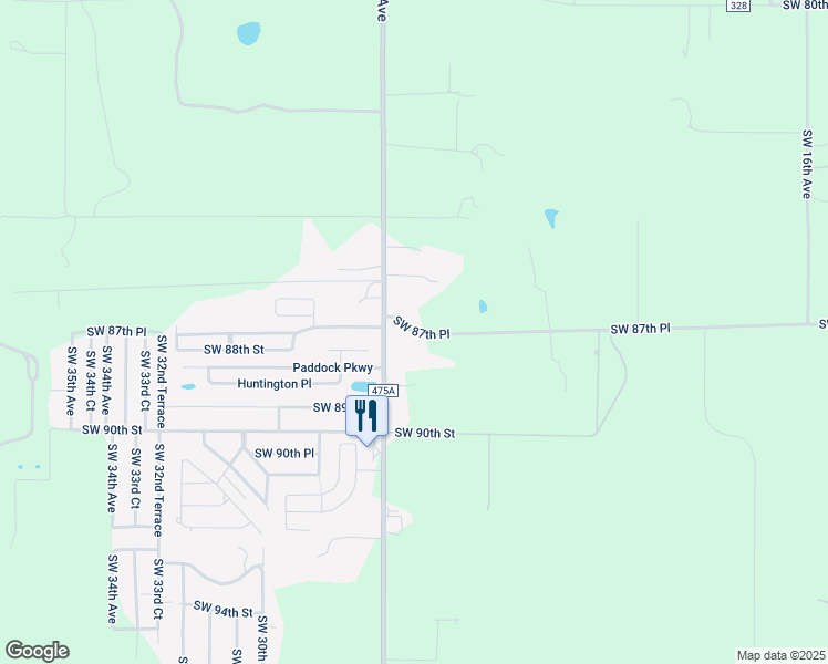 map of restaurants, bars, coffee shops, grocery stores, and more near 2617 Southwest 87th Place in Ocala