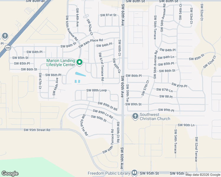 map of restaurants, bars, coffee shops, grocery stores, and more near 8721 Southwest 60th Circle in Ocala