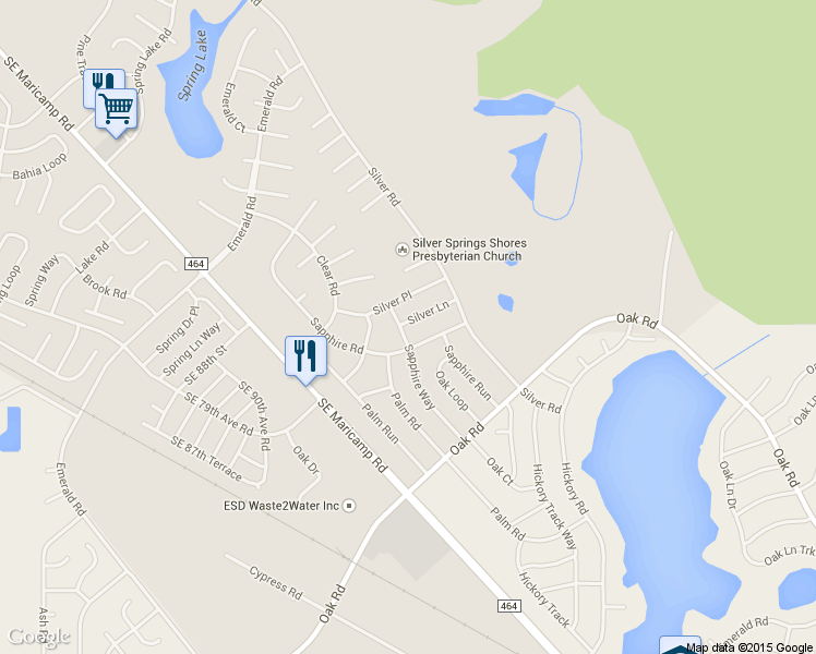 map of restaurants, bars, coffee shops, grocery stores, and more near 56 Silver Ln in Ocala
