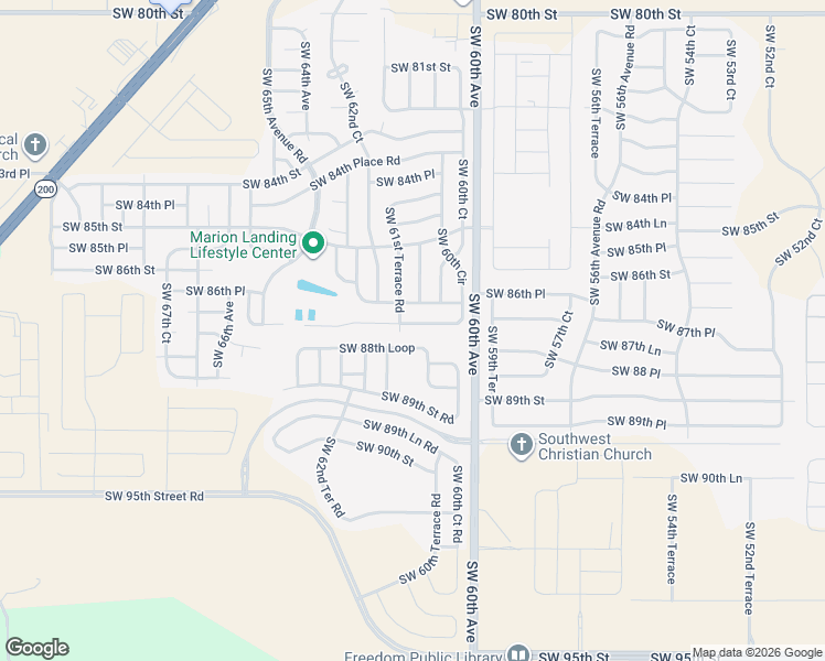 map of restaurants, bars, coffee shops, grocery stores, and more near 8721 Southwest 60th Circle in Ocala