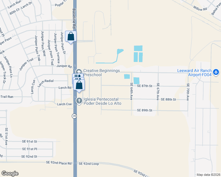 map of restaurants, bars, coffee shops, grocery stores, and more near 6182 Southeast 87th Street in Ocala