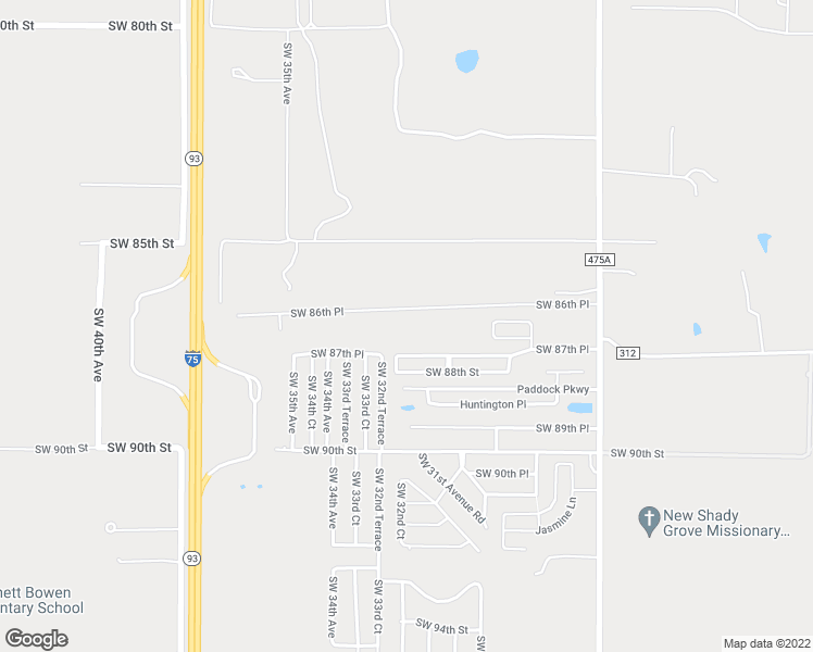 map of restaurants, bars, coffee shops, grocery stores, and more near 3200 Southwest 86th Place in Ocala