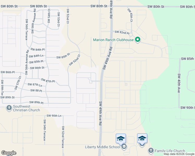 map of restaurants, bars, coffee shops, grocery stores, and more near Unnamed Road in Ocala