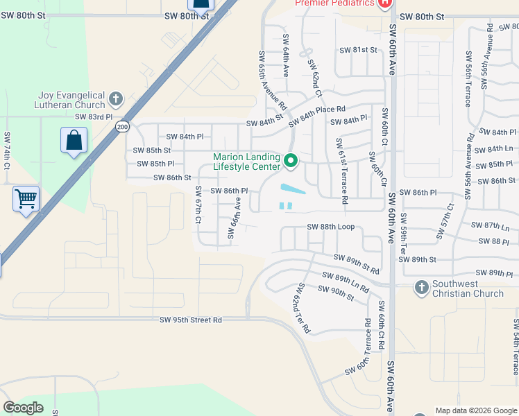 map of restaurants, bars, coffee shops, grocery stores, and more near 14877 Southwest 65th Avenue Road in Ocala