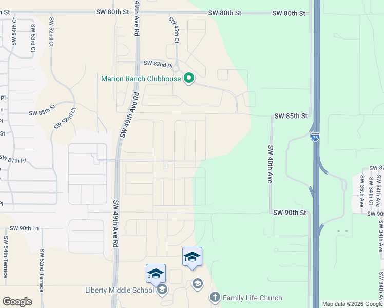 map of restaurants, bars, coffee shops, grocery stores, and more near 4068 Southwest 90th Street in Ocala