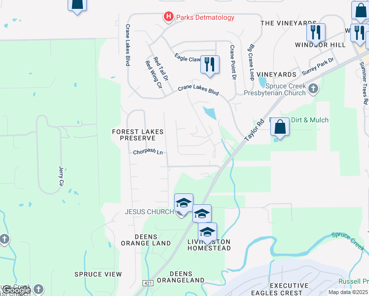 map of restaurants, bars, coffee shops, grocery stores, and more near 5646 Swan Lake Dr in Port Orange