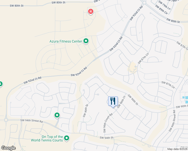 map of restaurants, bars, coffee shops, grocery stores, and more near 9725 Southwest 89th Loop in Ocala
