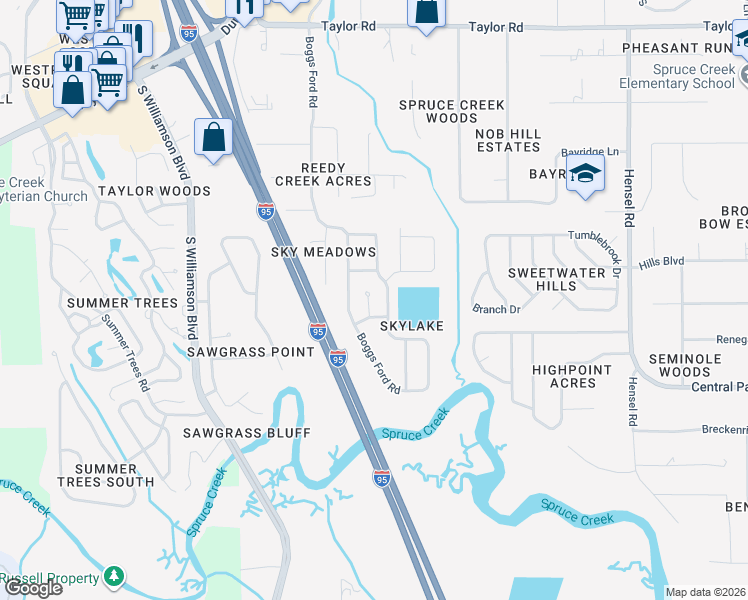 map of restaurants, bars, coffee shops, grocery stores, and more near 5924 Phyllis Lou Circle in Port Orange
