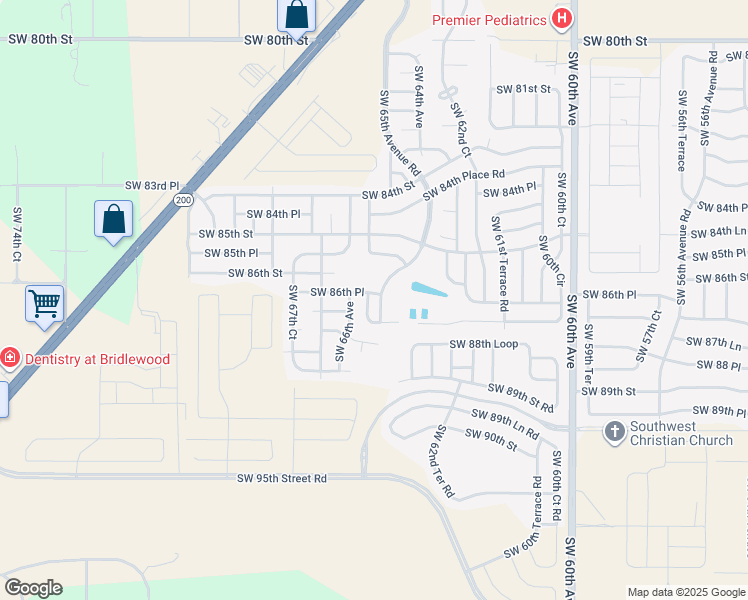 map of restaurants, bars, coffee shops, grocery stores, and more near 8661 Southwest 65th Terrace in Ocala