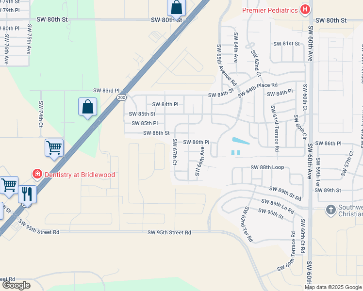 map of restaurants, bars, coffee shops, grocery stores, and more near 6700 Southwest 86th Place in Ocala
