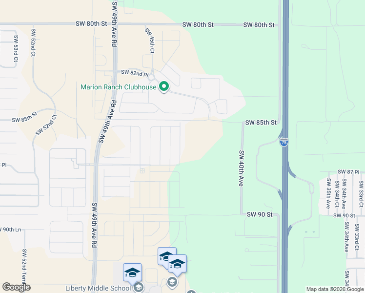 map of restaurants, bars, coffee shops, grocery stores, and more near 4390 Southwest 80th Street in Ocala