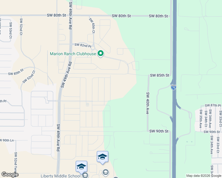 map of restaurants, bars, coffee shops, grocery stores, and more near 4390 Southwest 80th Street in Ocala