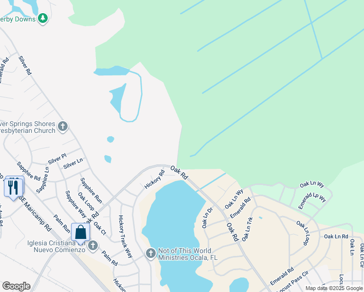 map of restaurants, bars, coffee shops, grocery stores, and more near 705 Oak Road in Ocala