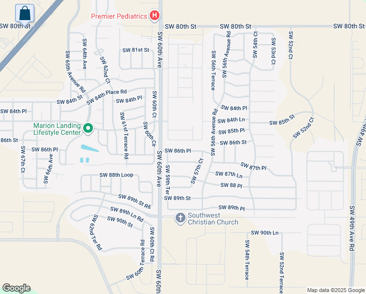 map of restaurants, bars, coffee shops, grocery stores, and more near 5867 Southwest 86th Place in Ocala