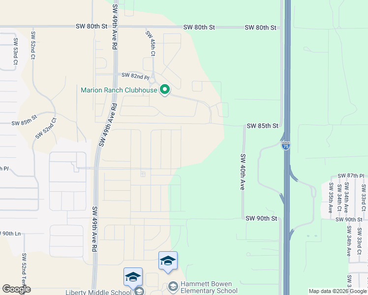 map of restaurants, bars, coffee shops, grocery stores, and more near 4390 Southwest 80th Street in Ocala