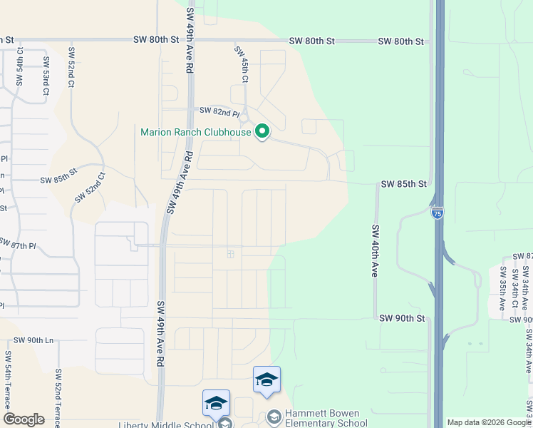 map of restaurants, bars, coffee shops, grocery stores, and more near 4390 Southwest 80th Street in Ocala