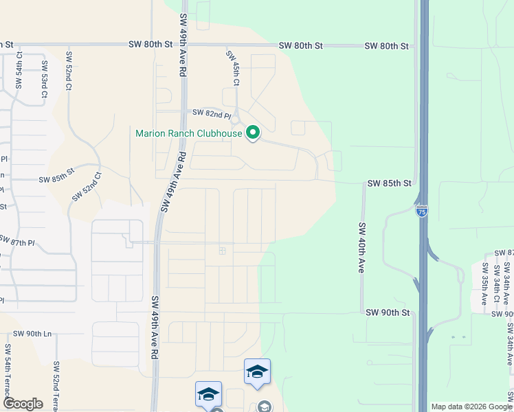 map of restaurants, bars, coffee shops, grocery stores, and more near 4390 Southwest 80th Street in Ocala