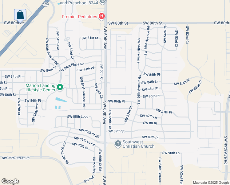 map of restaurants, bars, coffee shops, grocery stores, and more near 5867 Southwest 86th Place in Ocala