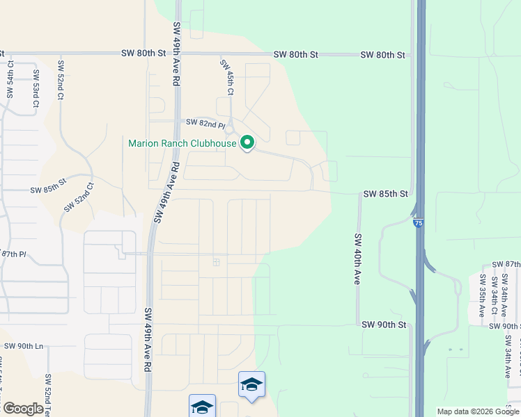 map of restaurants, bars, coffee shops, grocery stores, and more near 4390 Southwest 80th Street in Ocala
