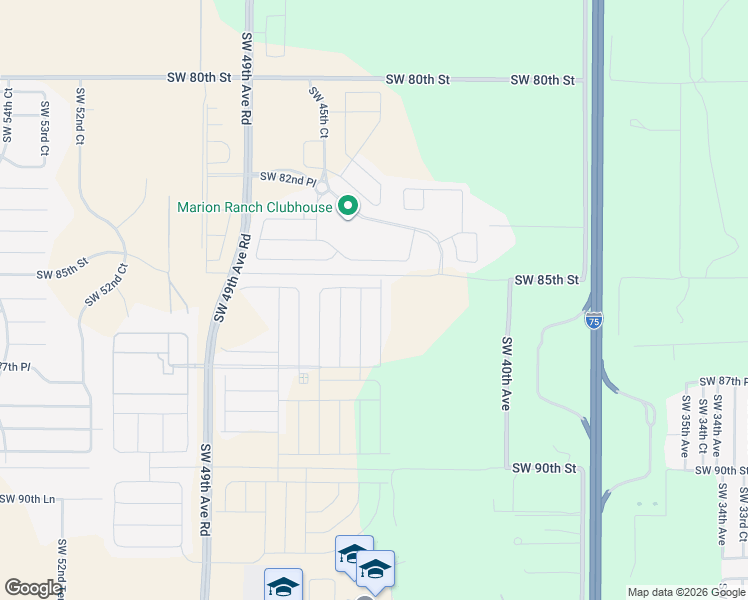 map of restaurants, bars, coffee shops, grocery stores, and more near 4390 Southwest 80th Street in Ocala