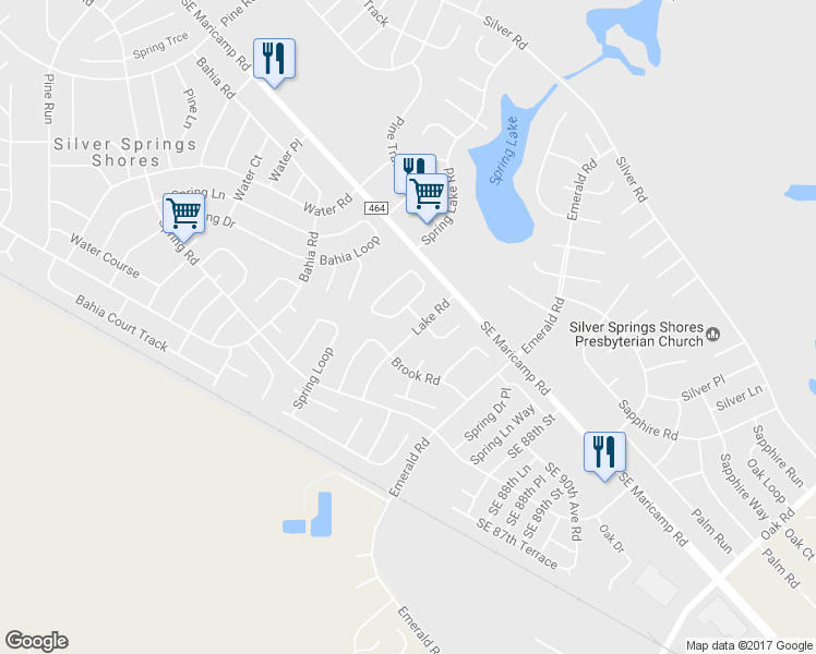 map of restaurants, bars, coffee shops, grocery stores, and more near 484 Lake Rd in Ocala