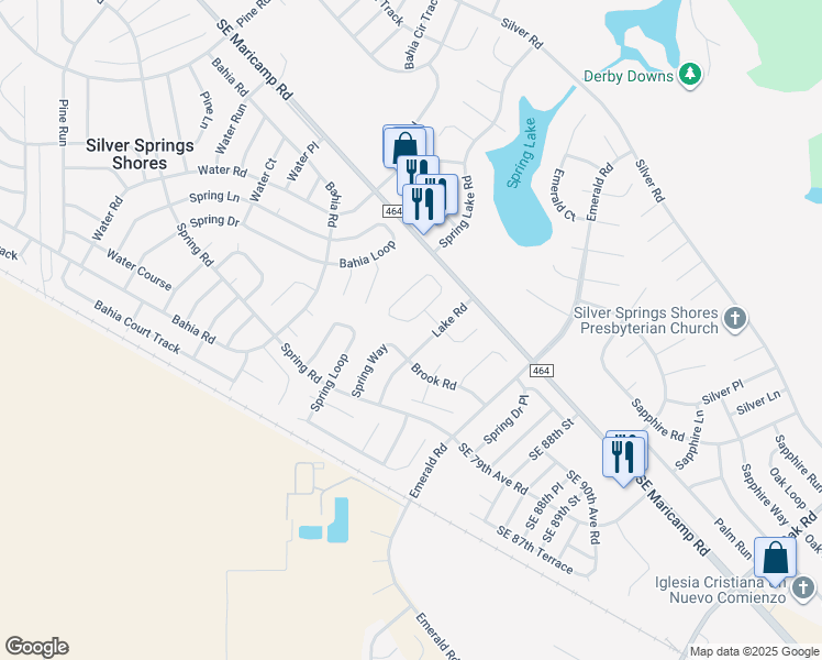 map of restaurants, bars, coffee shops, grocery stores, and more near 484 Lake Road in Ocala