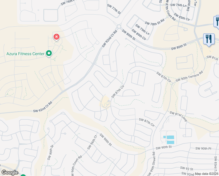 map of restaurants, bars, coffee shops, grocery stores, and more near 8555 Southwest 94th Circle in Ocala