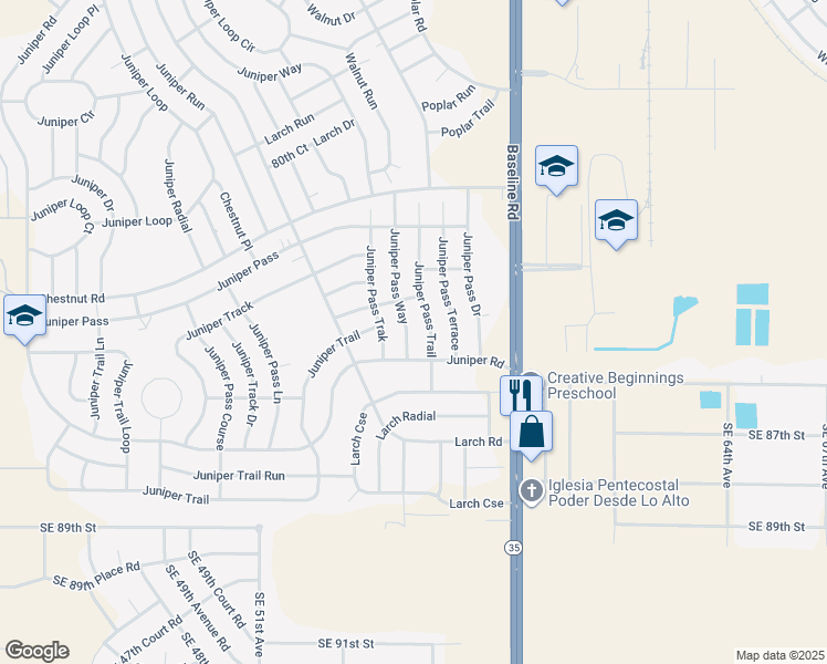 map of restaurants, bars, coffee shops, grocery stores, and more near 9 Juniper Pass Way in Ocala