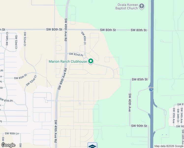 map of restaurants, bars, coffee shops, grocery stores, and more near 4390 Southwest 80th Street in Ocala