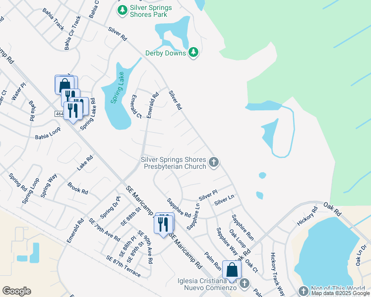 map of restaurants, bars, coffee shops, grocery stores, and more near 7 Silver Run in Ocala
